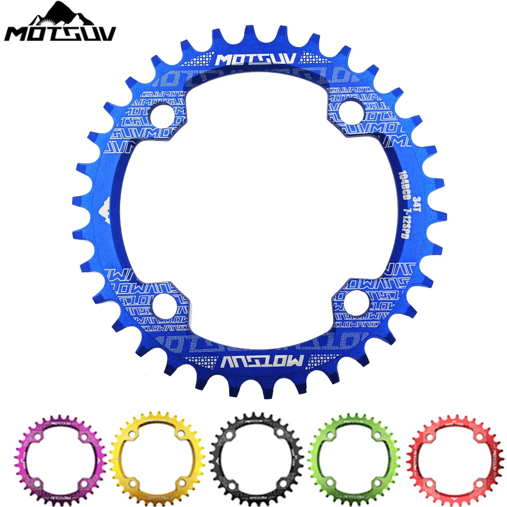 MOTSUV 104BCD Chainring Narrow Wide Bicycle Crank MTB Bike 32T/34T/36T/38T Chainwheel Circle Crankset Plate Bicycle Parts
