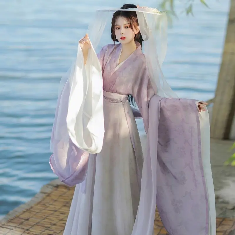 NT127 оригинальная женская юбка Hanfu с широкими рукавами длиной до талии и принтом