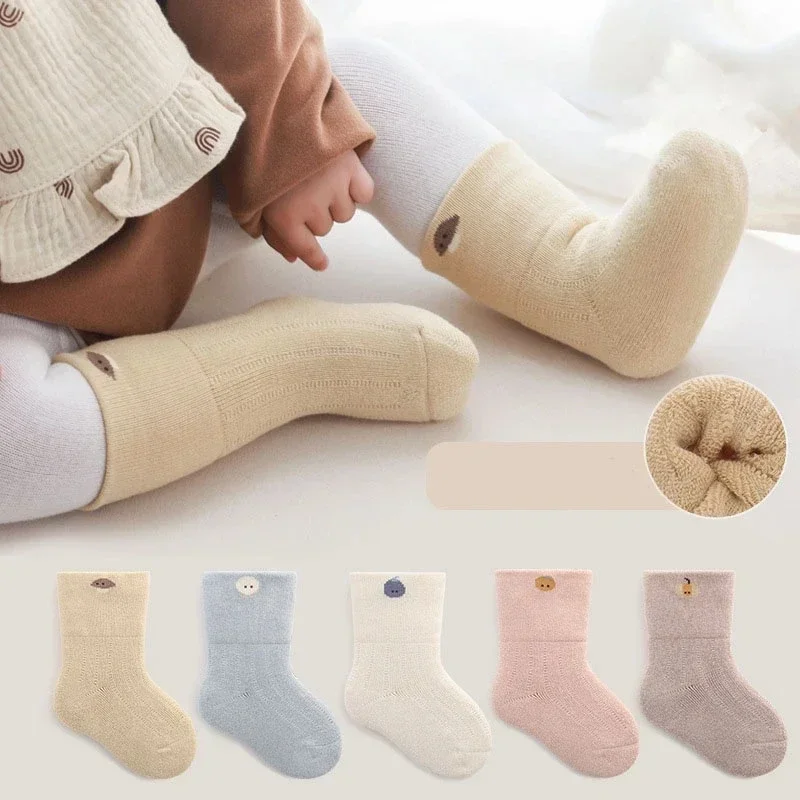 

Зимние детские носки, милые Мультяшные плотные носки для младенцев, теплые носки для младенцев, Детские аксессуары, детские носки, носки для новорожденных девочек