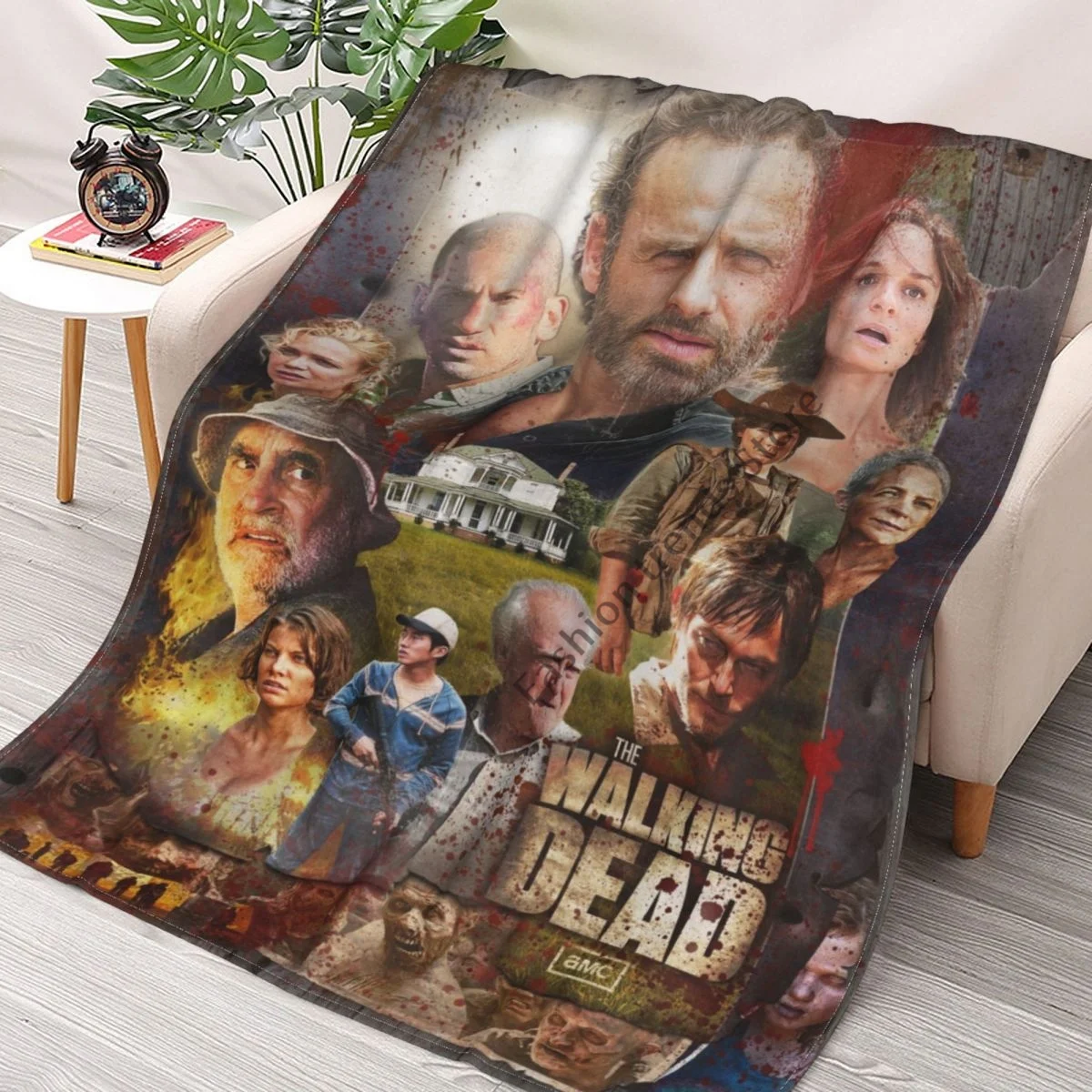 

The Walking Dead Blanket Mat Warm Cover bedspread Movie fan Rabbit soft flannel Throw air/sofa/bedding winter