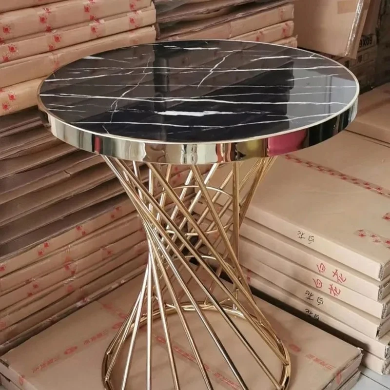 Скандинавский Простой Круглый угловой стол для отдыха имитация мрамора кофейный