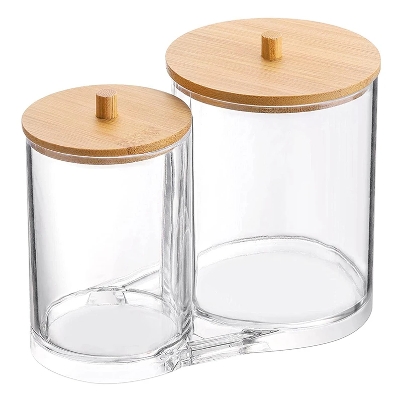 

Cotton Swab Pad Rack Cotton Bud Dispenser Bathroom Jar Transparent Storage Rack
