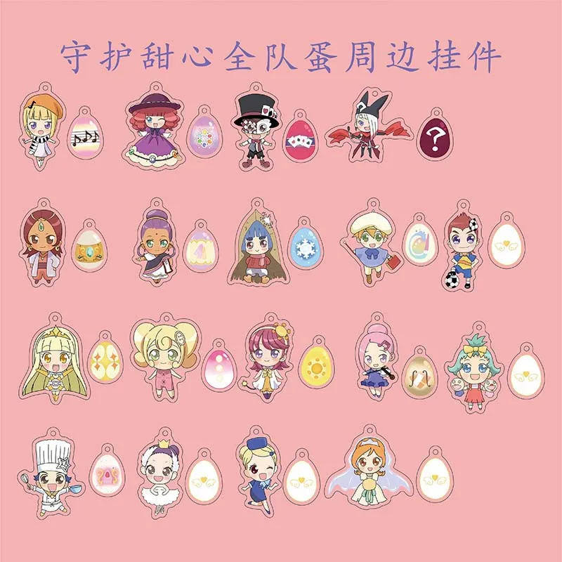 

Аниме брелок Shugo Chara для женщин, Хинамори Аму, Tsukiyomi Ikuto Ran, Miki, Suu, Dia Yoru, акриловый брелок для ключей, мужской подвесной орнамент для сумки