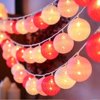 cotton ball led fairy string lights garland christmas tree decorations for holiday home room decor wedding party curtain lamp