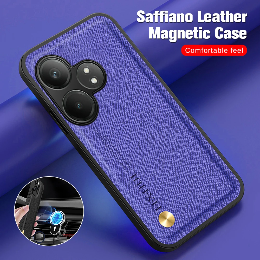 Автомобильный магнитный держатель с перекрестной зернистой текстурой кожаная