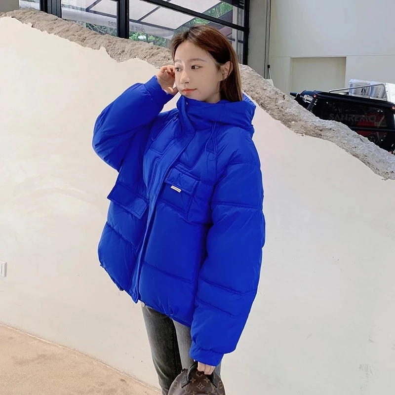 Зимнее свободное пальто большого размера женские парки пуховая хлопковая