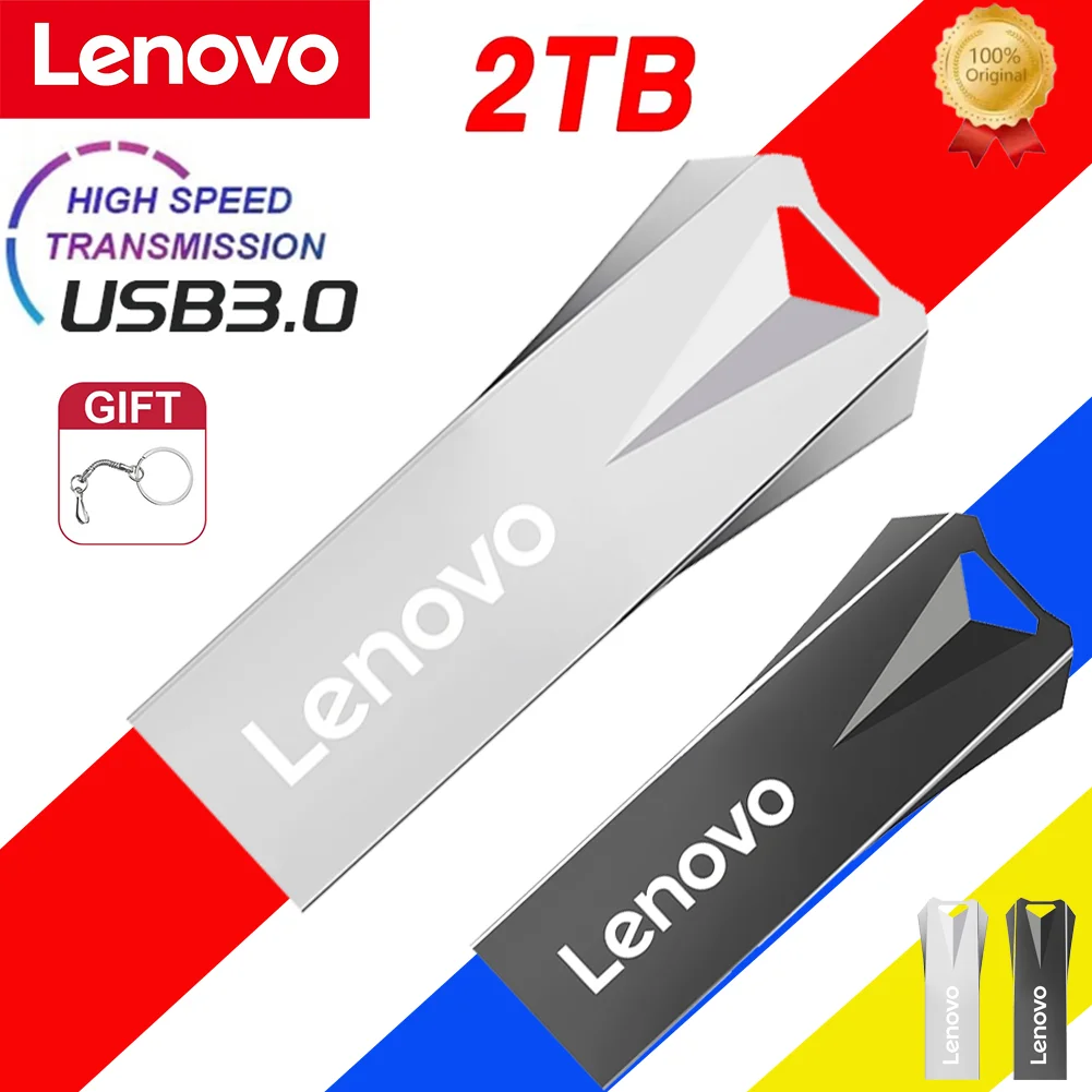 Lenovo Pen Drive 2TB High Speed Flash Memory Metal Pendrive 1TB 512GB USB 3.0 Storage Device U Disk for PC