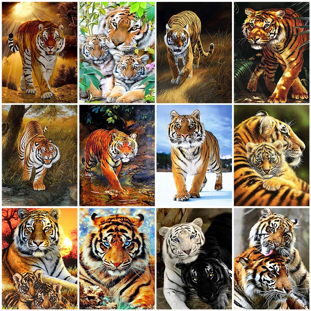 

Алмазная 5D картина «сделай сам» с тигром, полноразмерная Мозаика из страз, вышивка крестиком с изображением животных, Китом, декоративный п...