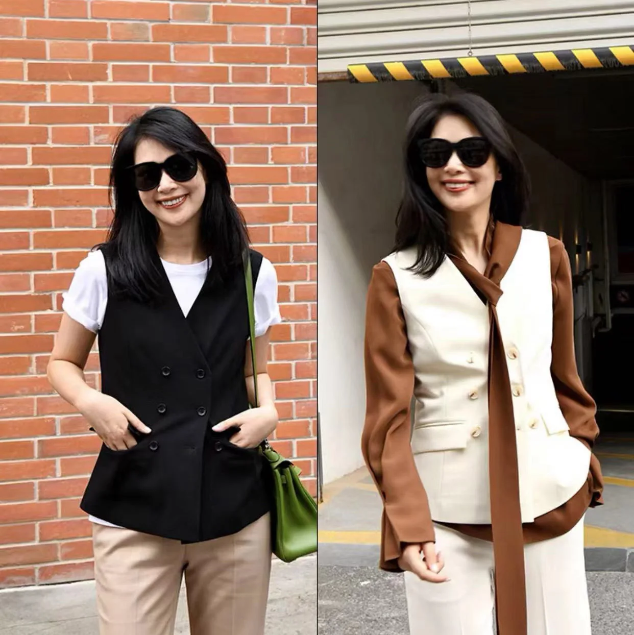 

Women's Double Breasted Tank Top Slim Fit V Neck Economical Gorgeous Formal Business Suit Tank Top Жилет женский