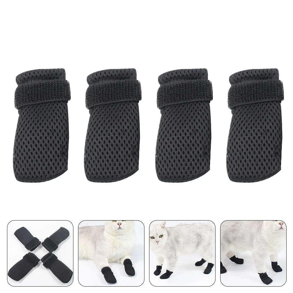 

4 Pcs Pet Grooming Shoes Mittens Injecting Cat Paw Shoes Grooming Goods Cat Shoes The Dog Cat Paw Protector