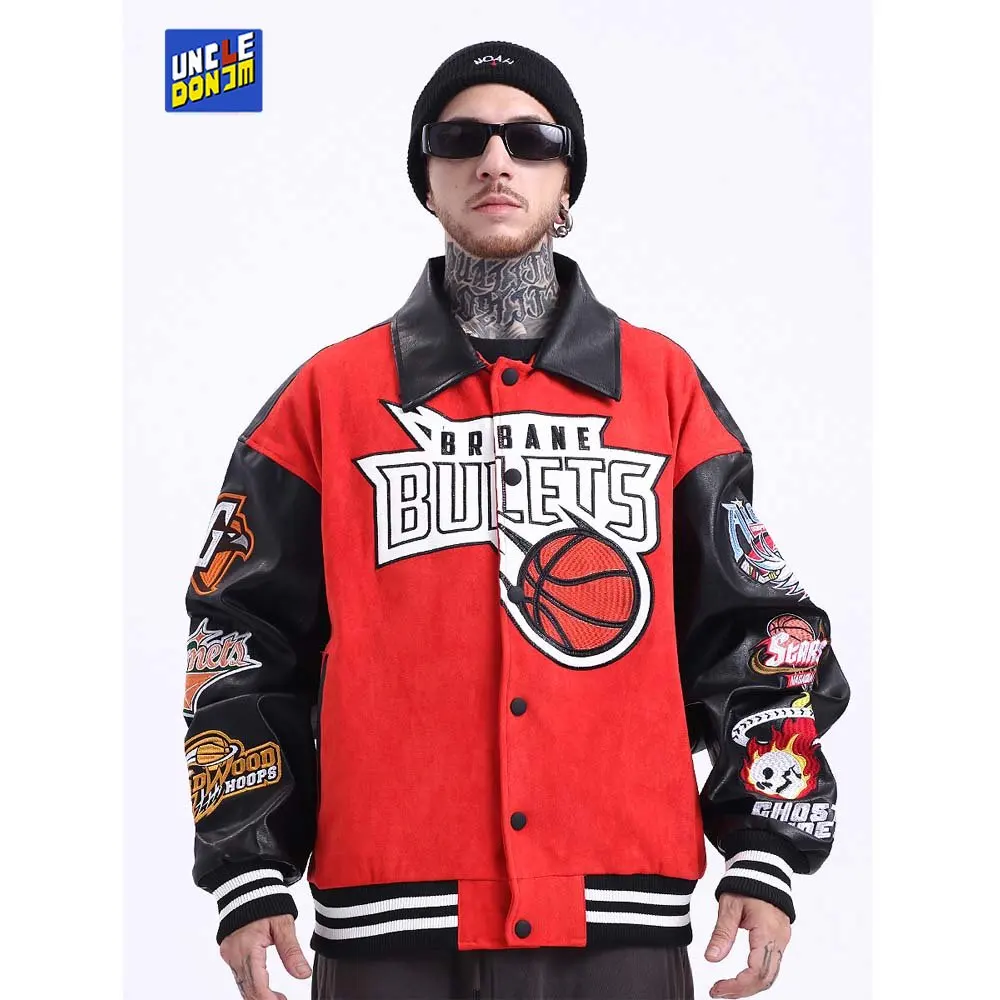

2022 Bomber Jacket Men Harajuku Basketball Embroidery Baseball Jacket Streetwear All-match Varsity Jacket Coat Unisex