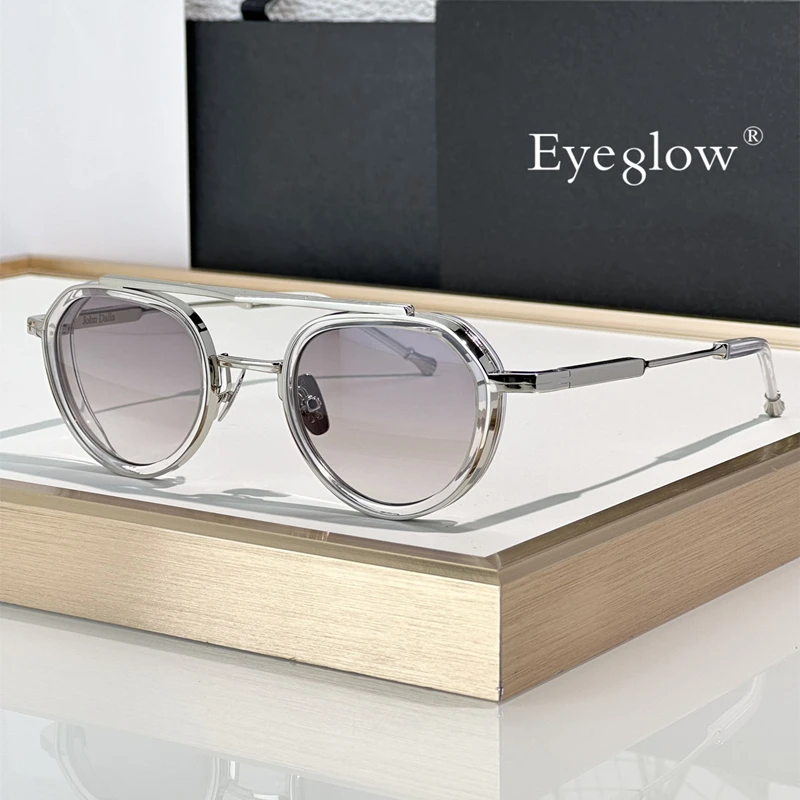 Очки солнцезащитные мужские овальные в стиле ретро с защитой UV400