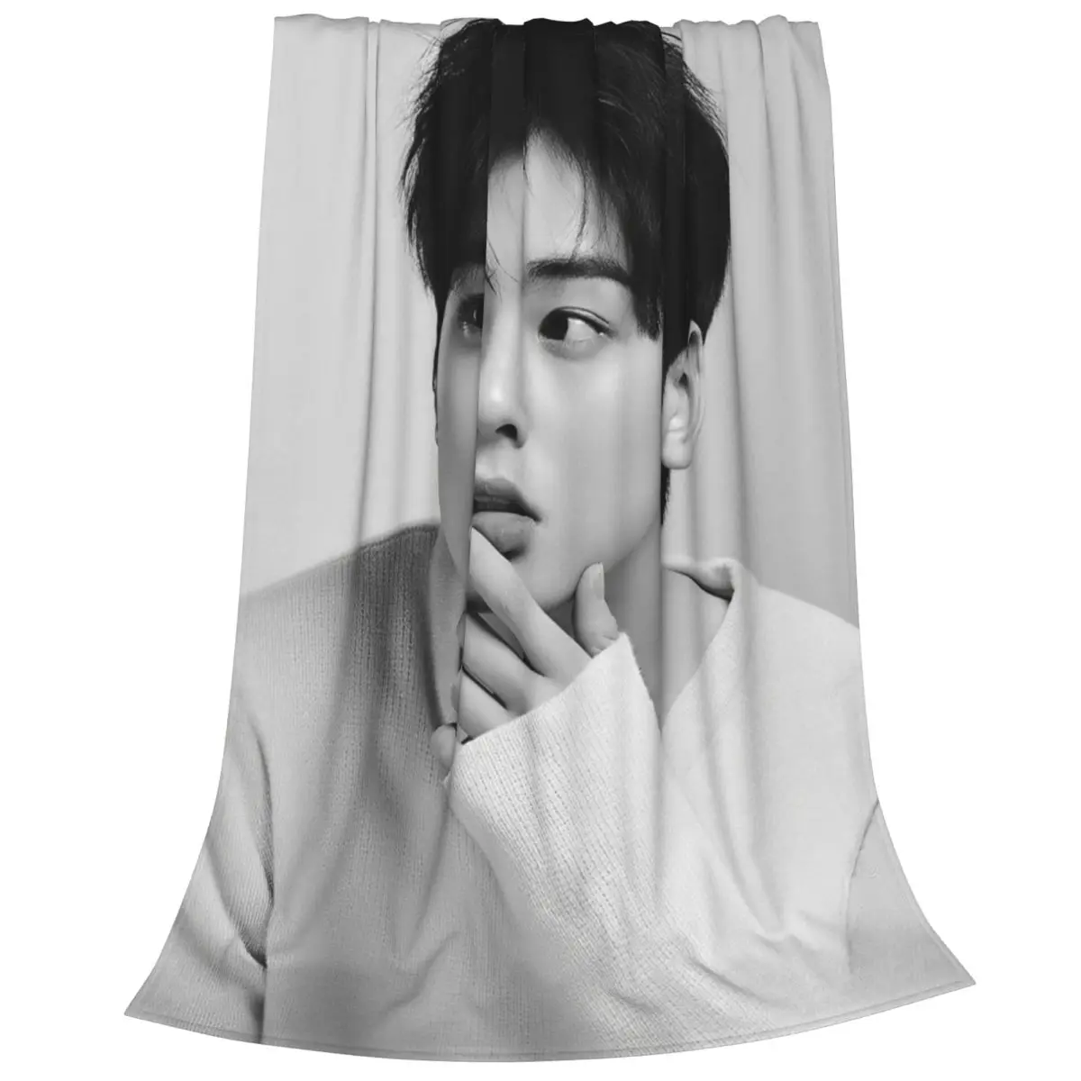 KPOP Cha EunWoo одеяло фланелевая с принтом портативное Супер теплое покрывало для