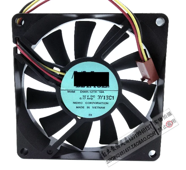 Новый оригинальный Φ 18A 12V 0.17A 8CM 8015 трехпроводный охлаждающий вентилятор