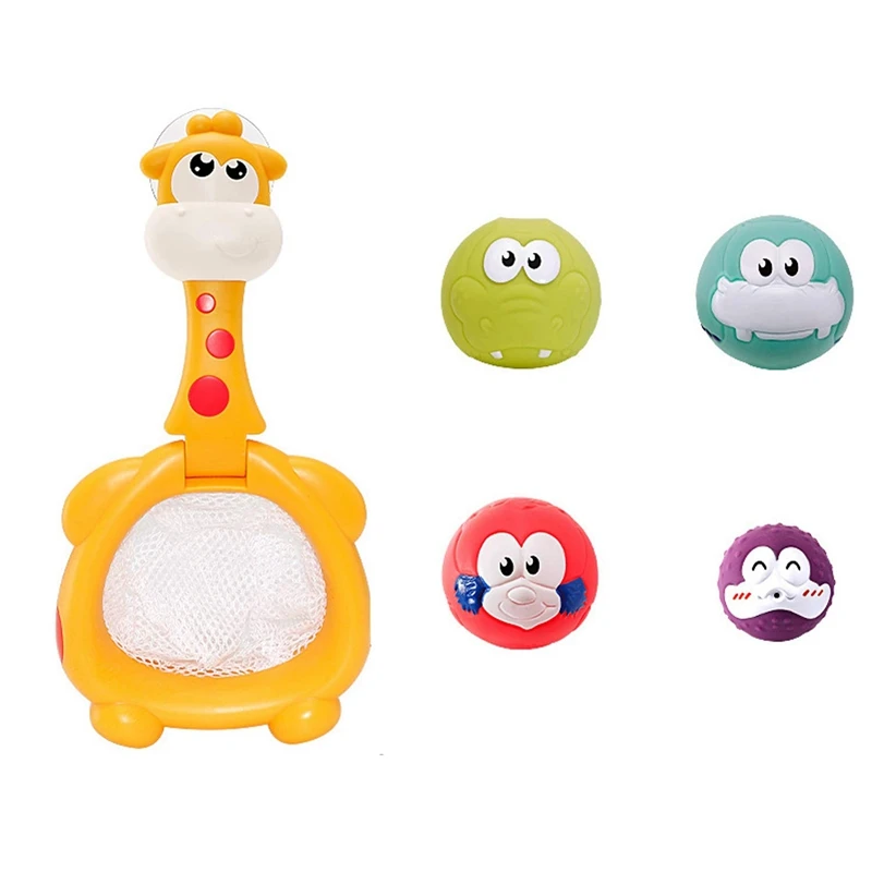 

Giraffe Net Bath Fishing Toy Hoop Shower Toy Bathtub Water Game Play Set Giraffe Floating Children's Bath And Water Toy