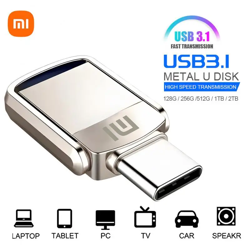 Металлический USB-накопитель Xiaomi 2 ТБ 1 USB3.0 флэш-накопитель супер мини 128 г 64 ГБ