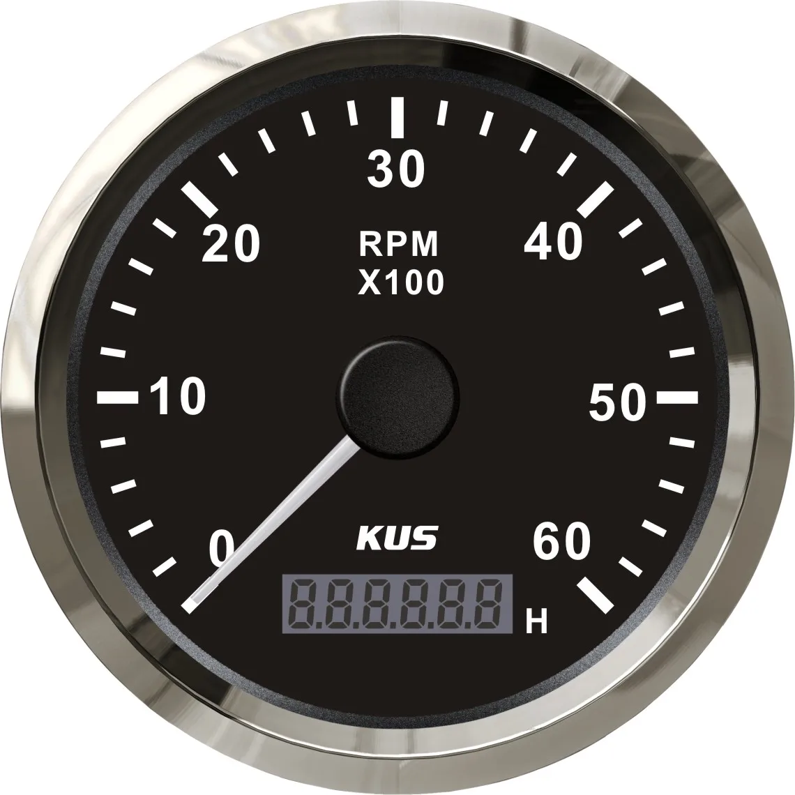 KUS Marine Tachometer Gauge With LED Hourmeter Boat Truck Car RV Waterproof RPM Tacho Meter 6000 RPM 85mm Speed Ration 1-10