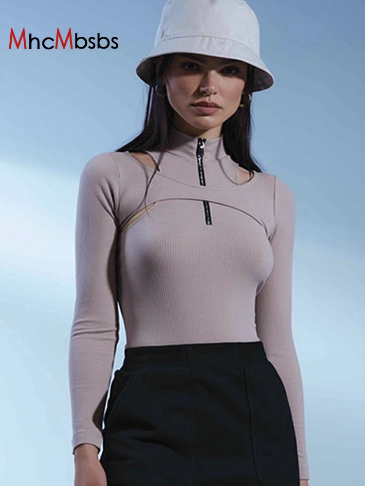 

Женское боди с высоким воротником и длинным рукавом, облегающий слитный комбидресс на молнии, одежда в стиле "Лолита", Y2K, весна-осень 2022