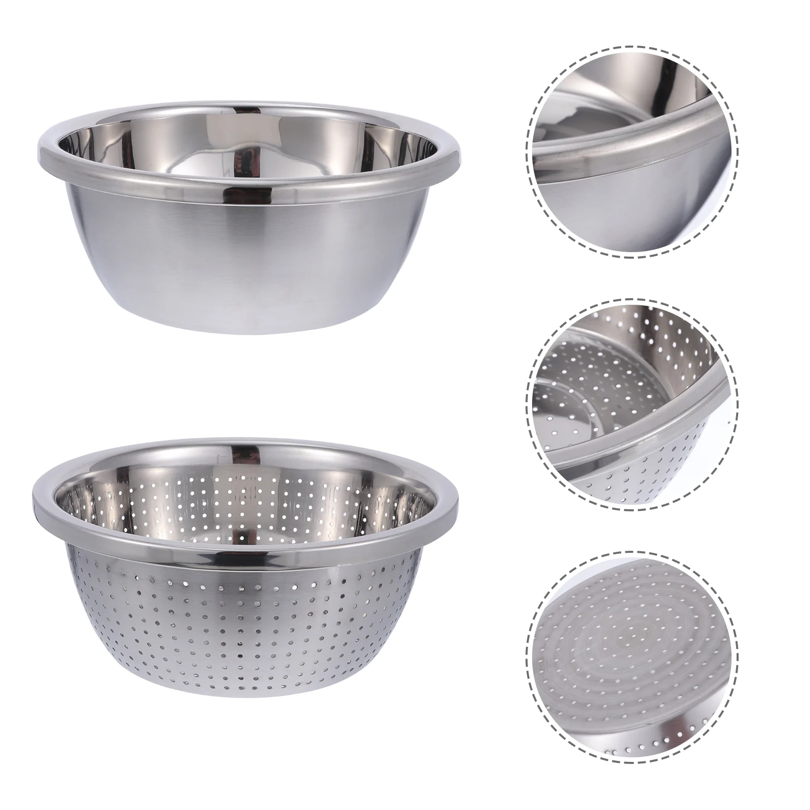 

2Pcs Stainless Steel Tableware Drying Basin Kitchen Ware Drainer Holder Bowl