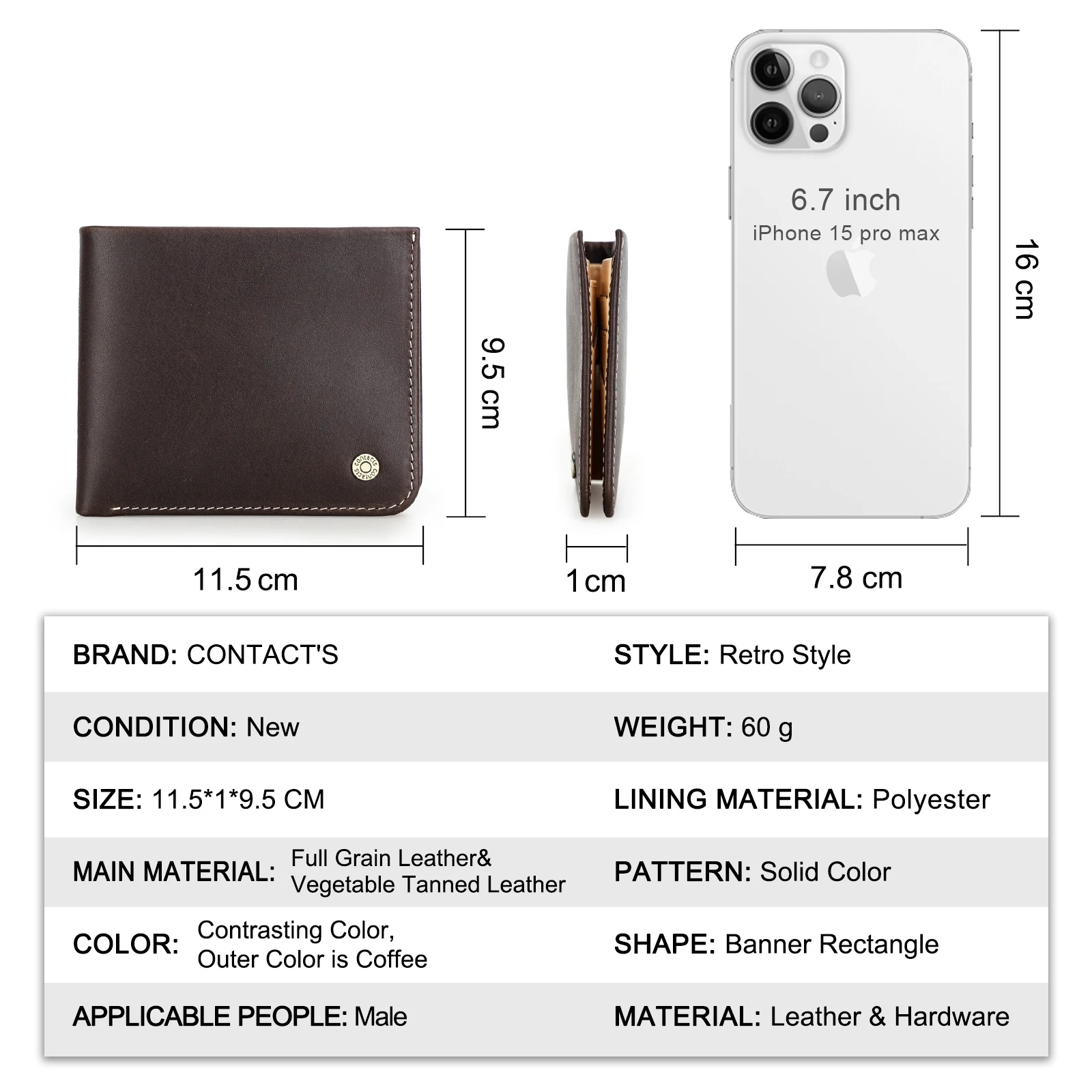 Фото CONTACT'S Мини-кошельки из натуральной кожи для мужчин RFID-держатель для карт Зажим для денег Тонкий мужской кошелек с гравировкой имени Мужской кошелек Сумки №4