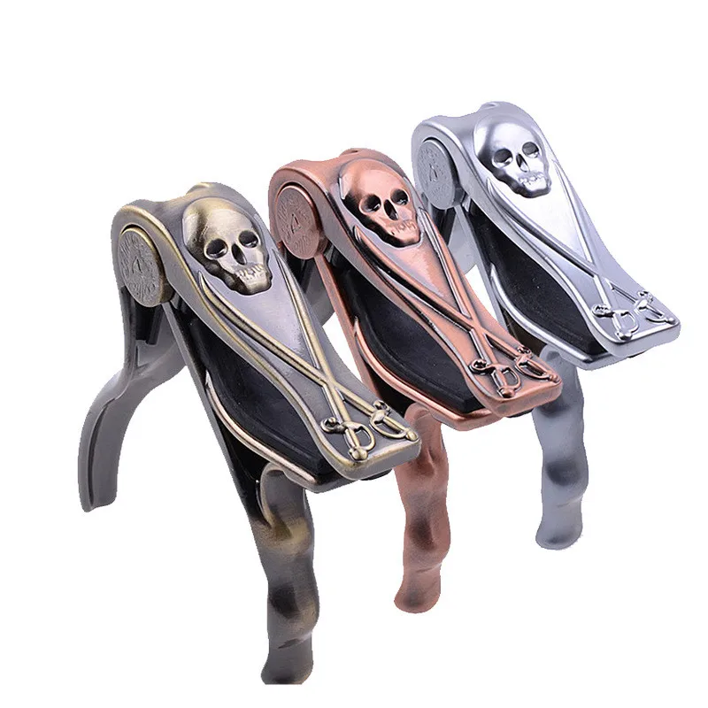 

Metal Skull Classic Guitar Folk Acoustic Electric Tuner Quick Change Trigger Guitar Capo Key Clamp