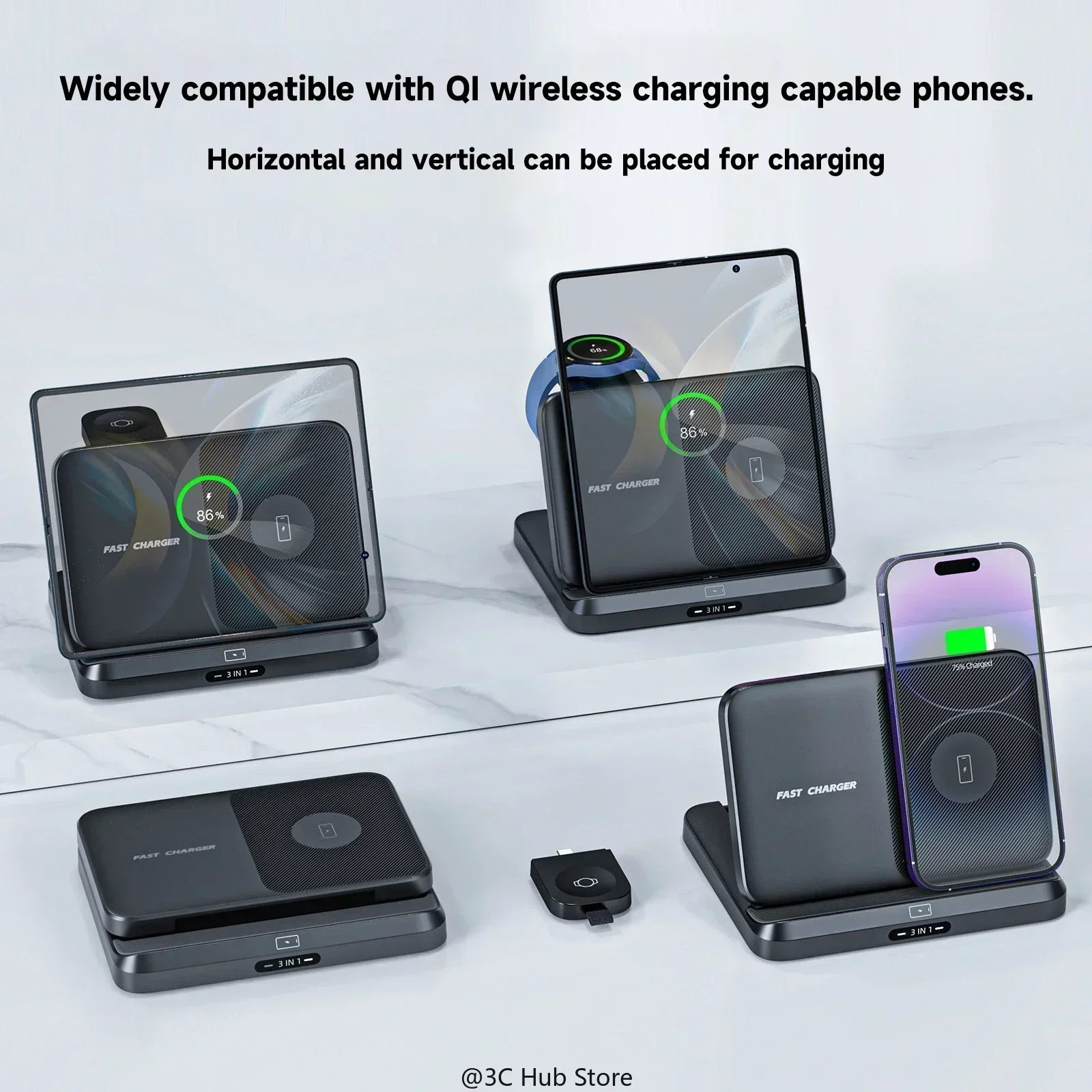 НОВОЕ беспроводное зарядное устройство 3 в 1 для Samsung Galaxy Z Fold 5 4 S23 сверхбыстрая