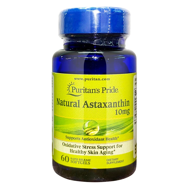 Natural Astaxanthin 10 mg 60 Softgeles Supports Antioxidant Health Free shipping