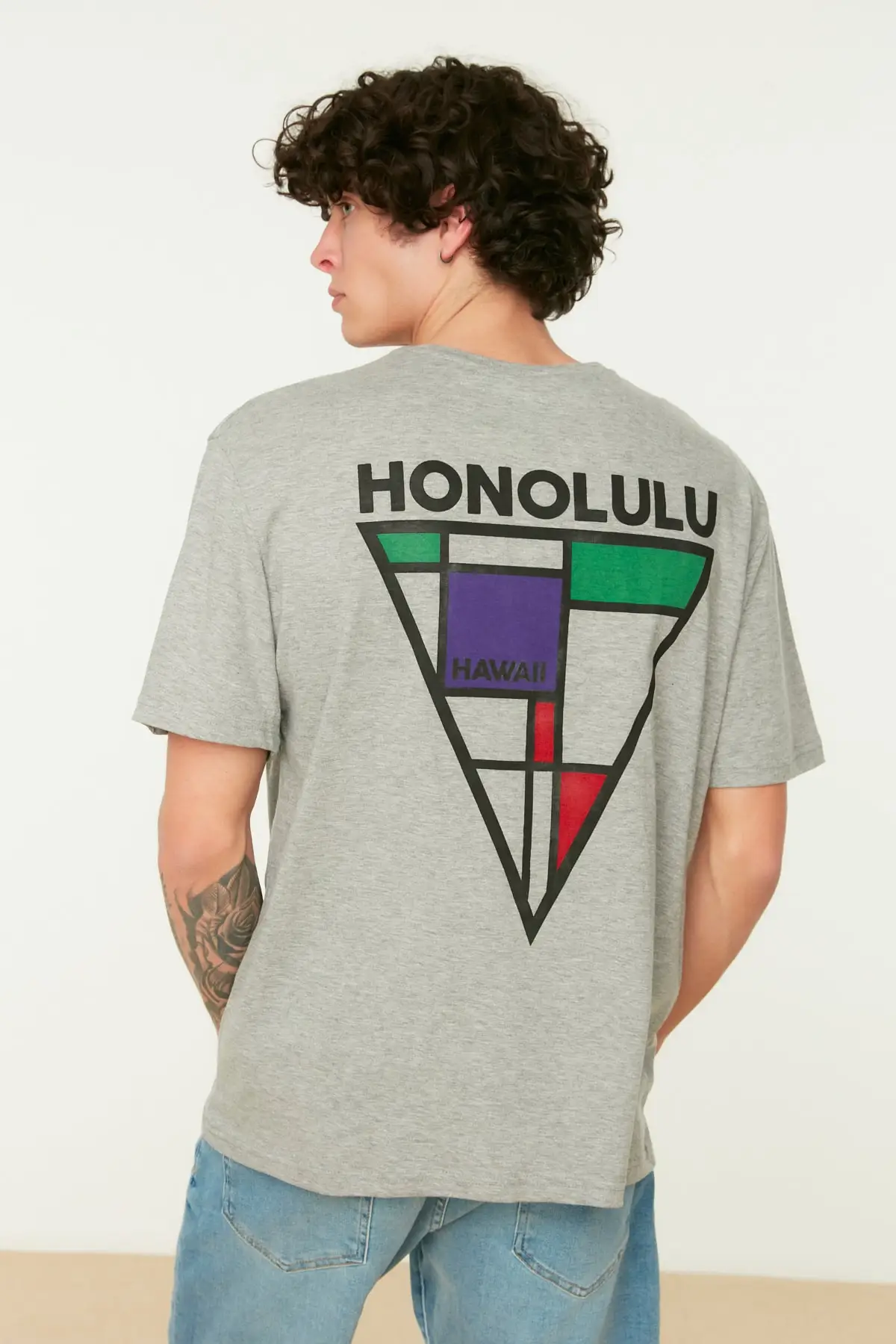 

Male Backpack Printed Oversize T-shirt TMNSS21TS1063