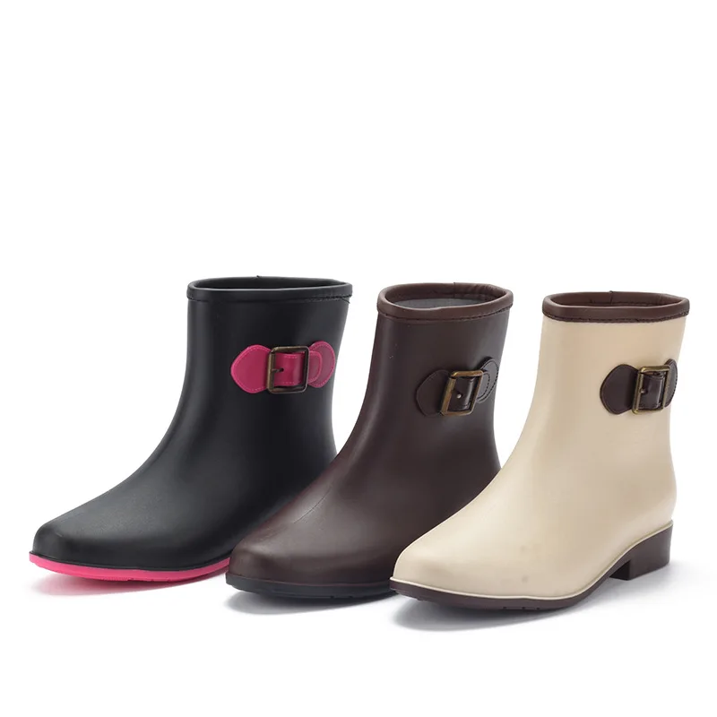 

Fashion rain boots women's non-slip mid-tube all-match rain boots waterproof shoes rubber shoes snow boots shoes for women