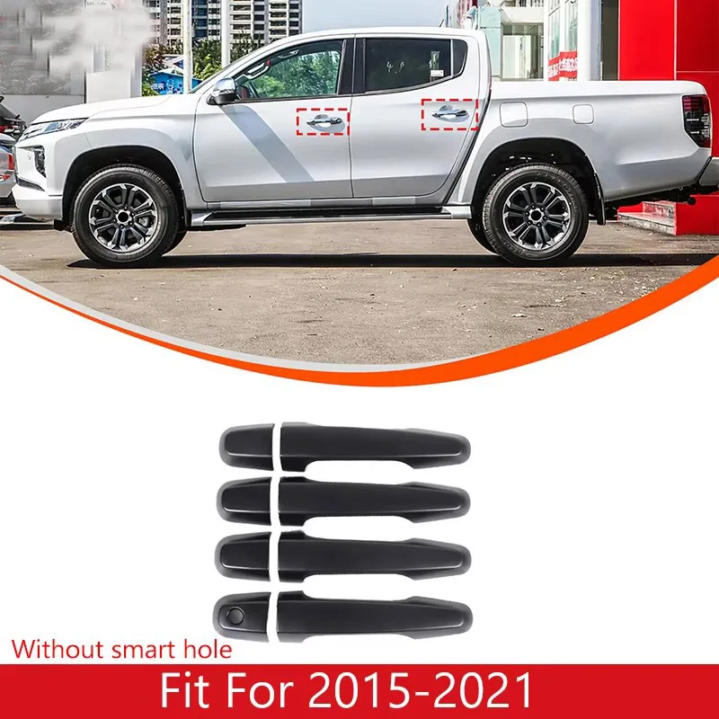 

ABS матовый черный для Mitsubishi triton L200 2019-2023 автомобильное зеркало заднего вида, крышка передних и задних фонарей, дверная ручка, чаша, аксессуар
