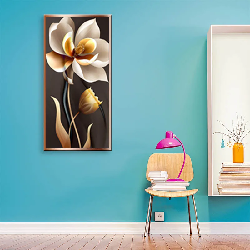 Новый цветок картина из стразов DIY абстрактный Лотос искусство мозаика полная
