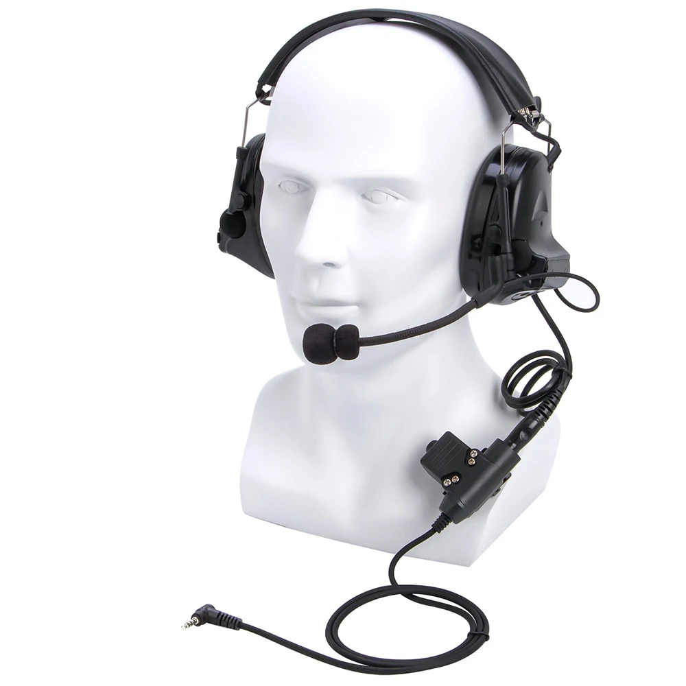 

U94 PTT+black Tactical Headset and Noise Reduction Hearing Protection Shooting Headphone For VERTEX VX-5R VX-3R Retevis RT40