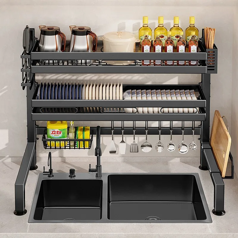 

2023 Year Aoliviya Official New Kitchen Sink Storage Shelf Countertop Dish Storage Rack Multi-Functional Dish Rack Sink Dish Rac