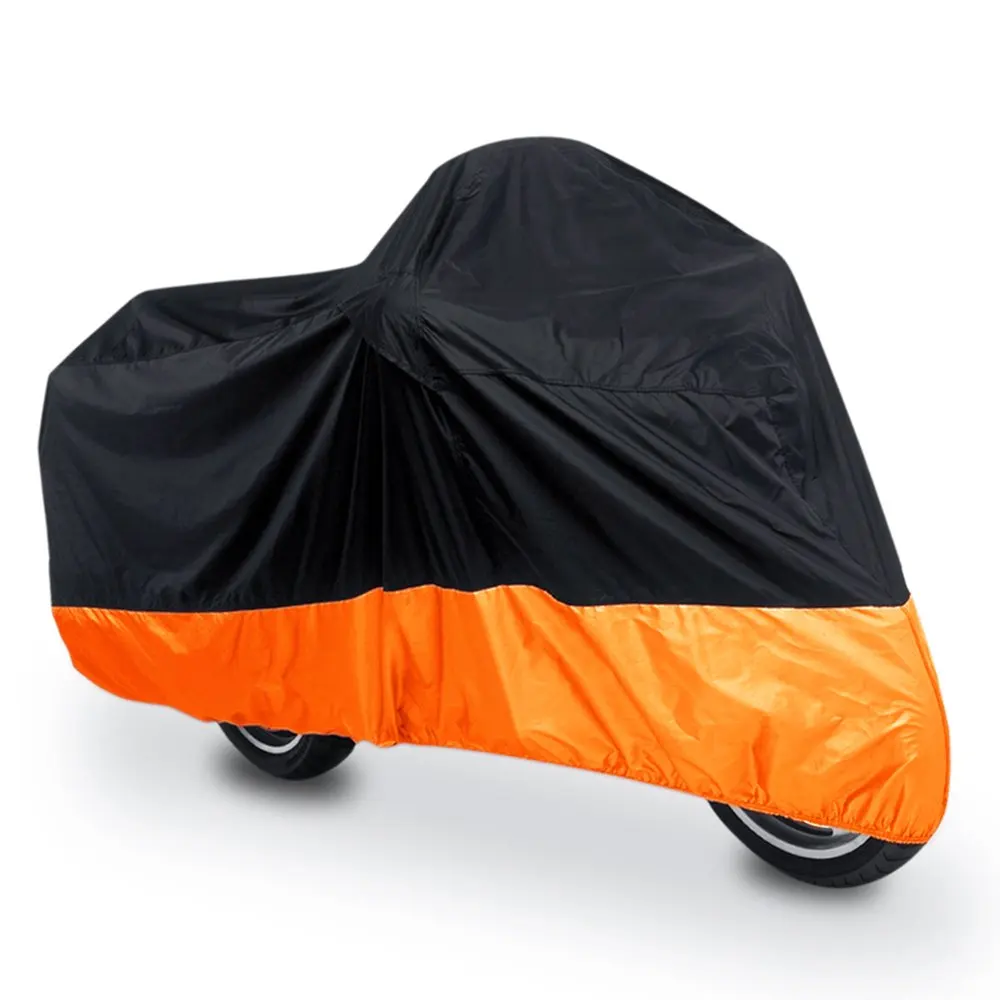 

2pcs XXL 180T 265 x 105 x 125cm Motorcycle Cover Outdoor Black Orange