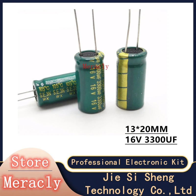 

5pcs 16V 3300UF Wholesale aluminum electrolytic capacitors 20% high frequency and low resistance, good quality