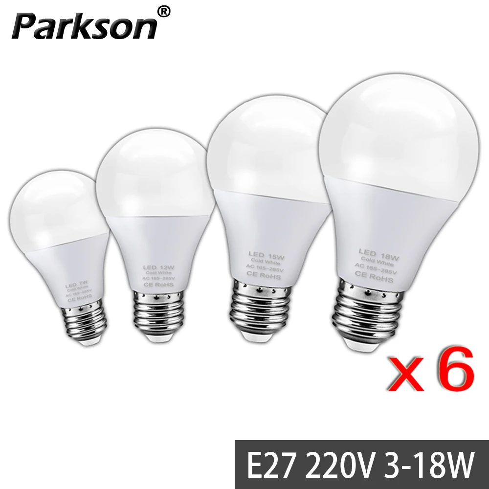 

Парксон Светодиодные Лампы E27 6 шт., 220-240 В, регулируемые, 18-6 Вт