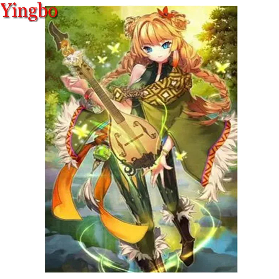 

Полноформатная/круглая алмазная живопись, японское аниме девушка 5D, алмазная вышивка «сделай сам», мозаика, картина, настенное искусство, Д...