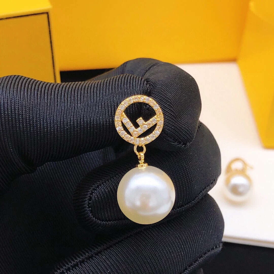 серьги Fendi Модные массивные серьга с для женщин женская свадебная Повседневная