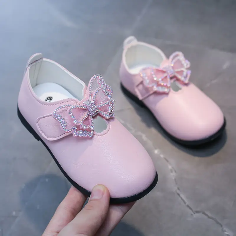 

Детские кожаные туфли для девочек, модные туфли принцесс, с бантом, мягкая обувь на плоской подошве, для школы, выступления, вечеринки, под платье, обувь для начинающих ходить