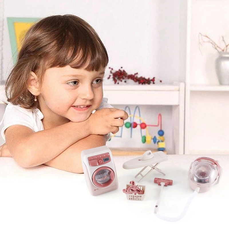 

YH189-3S Household Simulation Vacuum Cleaner Washing Machine Children's Small Home Appliances Toys Boys And Girls Set