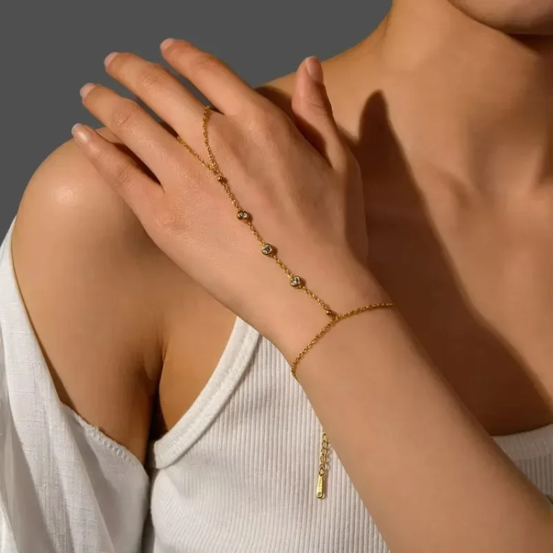 Модные прочные 18-каратные позолоченные браслеты на палец из нержавеющей стали