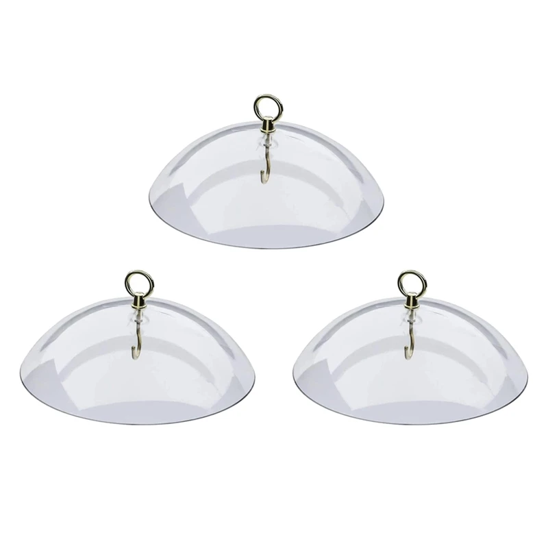 

3X Protective Dome Cover For Hanging Bird Feeders Bird Feeders Rain Cover Guard Squirrel Proof Baffle Transparent