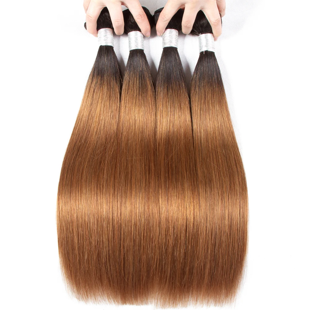 

12A Brazilian Human Hair Bundles Virgin TB Brown Human Hair Extensions 100% Unprocessed Colored Straight Hair Weaving New In