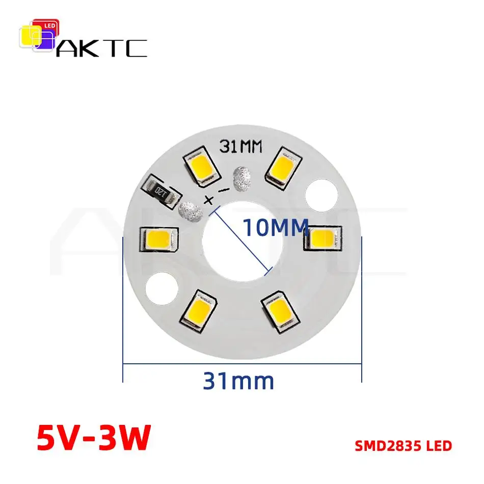 

Светодиодная панель Ankatec 5V3W-LEDP 10 шт., круглая, теплый/белый свет