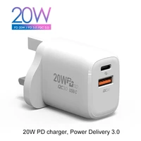 20w usb charger support type c pd fast charging 3 0 dual usb port portable phone charger for iphone 13 12 pro max 11 mini x 8 7