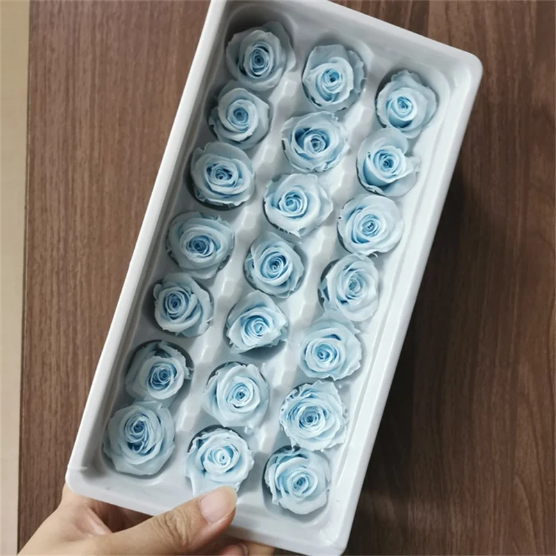 21pcs Natural Preserved Roses Heads,2-3CM Mini Eternal Rose, Beauty And The Beast Forever Rose For Gift,Wedding Party Decoration images - 6