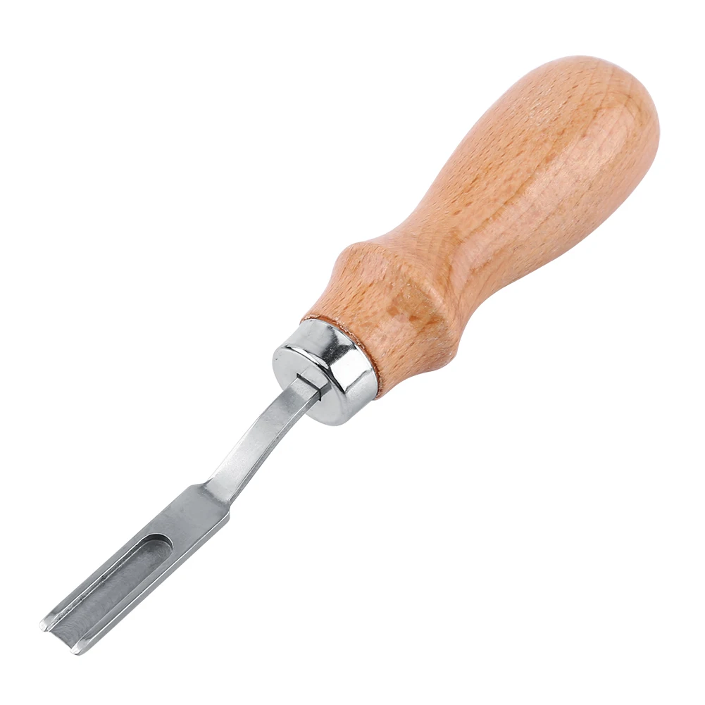 

Leather Working Wide Edge Beveler Leathercraft Skiving Trimming Tool Wood Handle edge