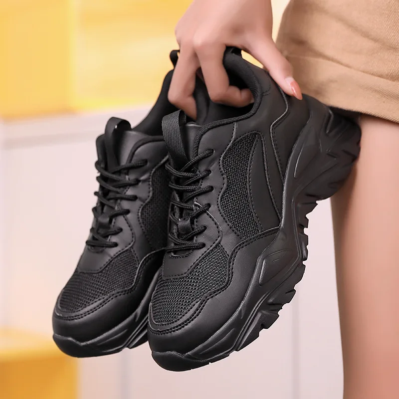 YeddaMavis 2022 New Spring Chunky Sneakers Women Breathable Shoes Big Size 35-45 Casual Running Sneakers Women Vulcanized Shoes