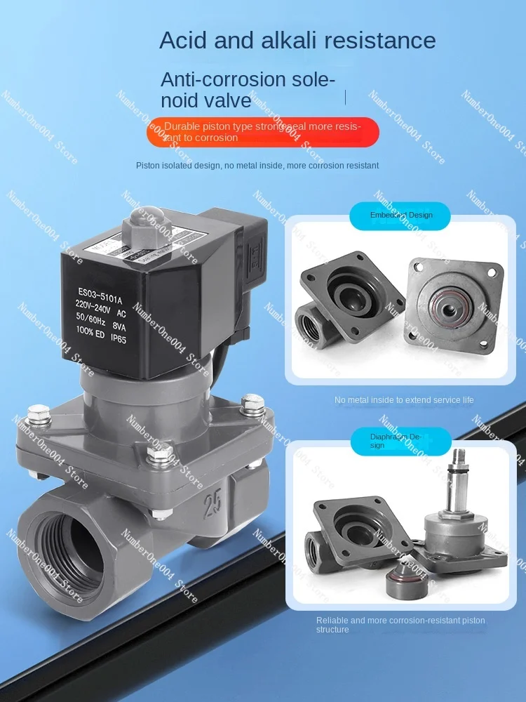 Антикоррозийный Соленоидный клапан устойчивый к кислотам и щелочам для очистки