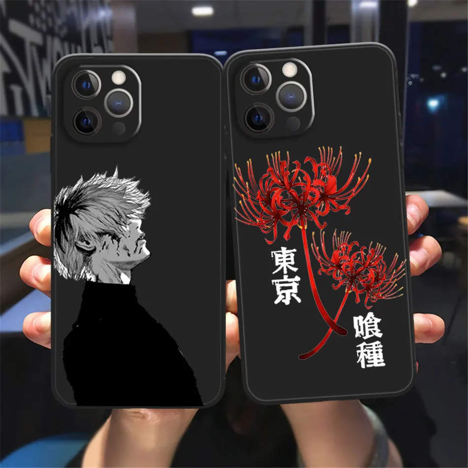 

Anime Tokyo Ghoul Japan Suave TPU Case For iPhone XR X XS 11 12 13 Mini Pro Max 7 8 SE 2020 Black Fundas Coque